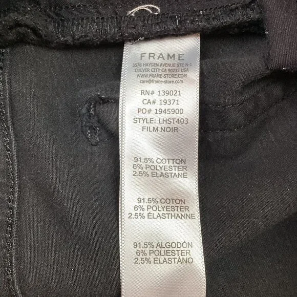 Frame Le High Straight Black Denim Jeans Womens 31 - Picture 11 of 12